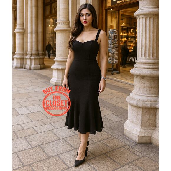 ZARA Black Sweetheart Asymmetric Midi Dress 🖤✨ | Size M | NWT | LAST ONE - Picture 7 of 16